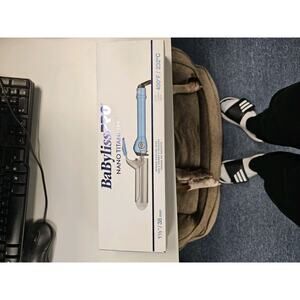 BaByliss PRO 1.5" Nano Titanium Spring Curling Iron - Blue/Silver